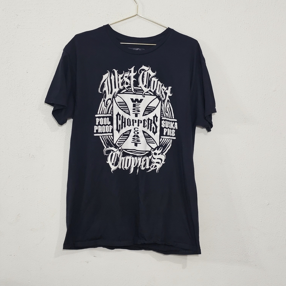 Y2K West Coast Choppers T-Shirt Men's Sz L Black Biker Grunge WCC Jesse James